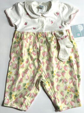 NEW Little Me Berry Patch Baby Girls 6 M Romper Outfit w Matching Socks $30